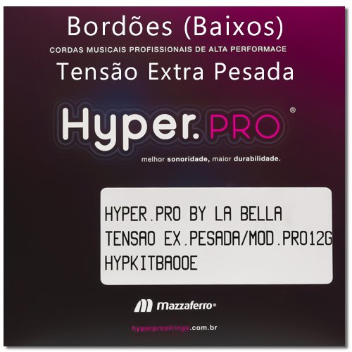 Jogo de bordões para violão de nylon Hyper Pro12G tensão extra pesada