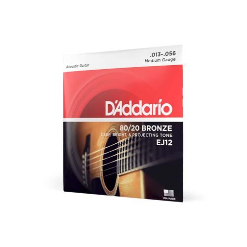 Cordas D'Addario Bronze 80/20 EJ12 Violão Aço .013"- .056"