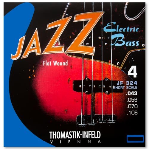 Cordas Thomastik Jazz Bass Flat JF324 para baixo elétrico escala curta