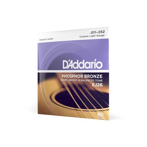 Cordas para violão D'Addario Phosphor Bronze EJ26 Violão Aço .011"- .052"