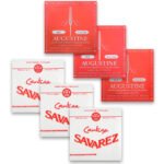 Cordas Savarez Cantiga 514/515/516R / Augustine Classic CLA123 Violão Nylon, Tensão Média, Combo