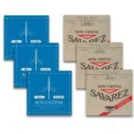 Cordas Augustine Blue BLU456 / Savarez New Cristal 501/502/503CR Violão Nylon, Tensão Alta / Média, Combo