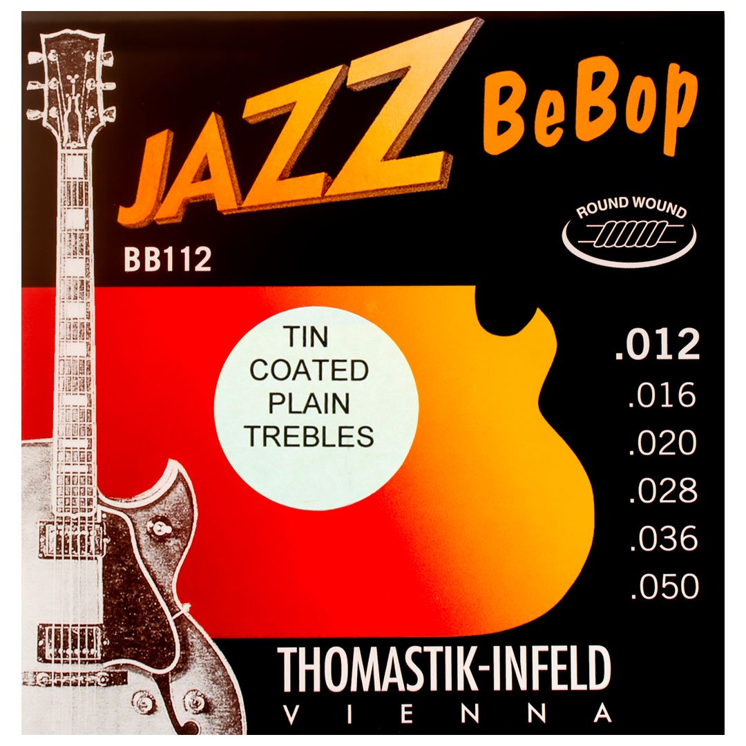 ea84187dc59933f290cce2f5c7864f30.jpg Cordas Thomastik Jazz Bebop BB112T Guitarra Round / Tin Plated - Imagem 1